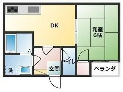 キャリオン(1DK/2階)の間取り写真