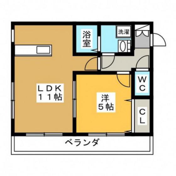 ヘーベルメゾン翠(1LDK/4階)の間取り写真