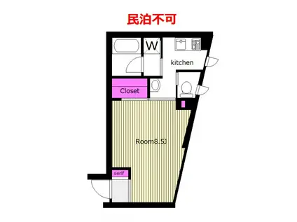 クーカイテラス元代々木 デザイナーズ物件 Q(1K/2階)の間取り写真