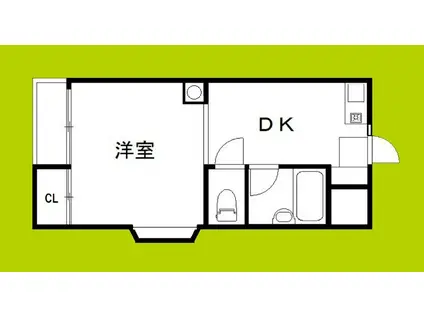 トレジャ・ハウス(1DK/5階)の間取り写真