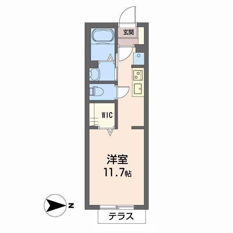 ハミングバード(ワンルーム/1階)の間取り写真