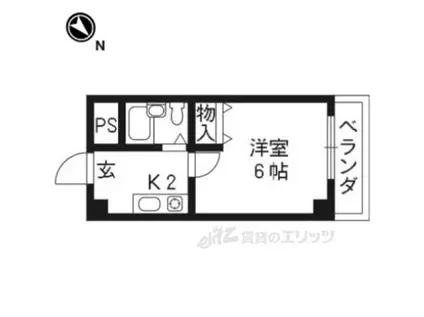 ベルメゾン2番館(1K/1階)の間取り写真