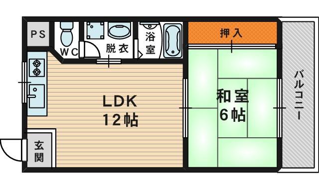 Mプラザ城東五番館(1LDK/5階)の間取り写真