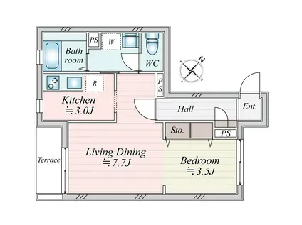 グローブシティ本駒込ANNEX(1LDK/1階)の間取り写真