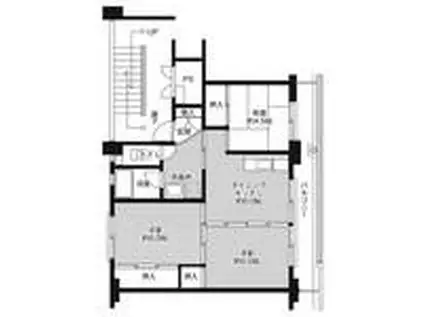 ビレッジハウス大池 1号棟(3DK/5階)の間取り写真