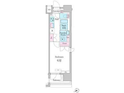 デュオメゾン品川戸越(1K/5階)の間取り写真