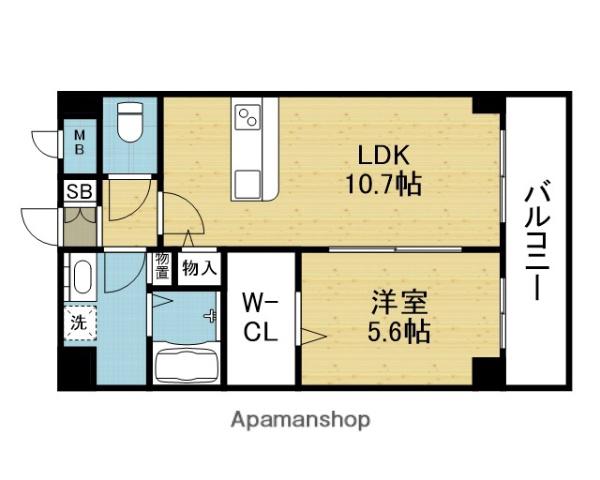 ABUNDANT IMAZATO(1LDK/5階)の間取り写真