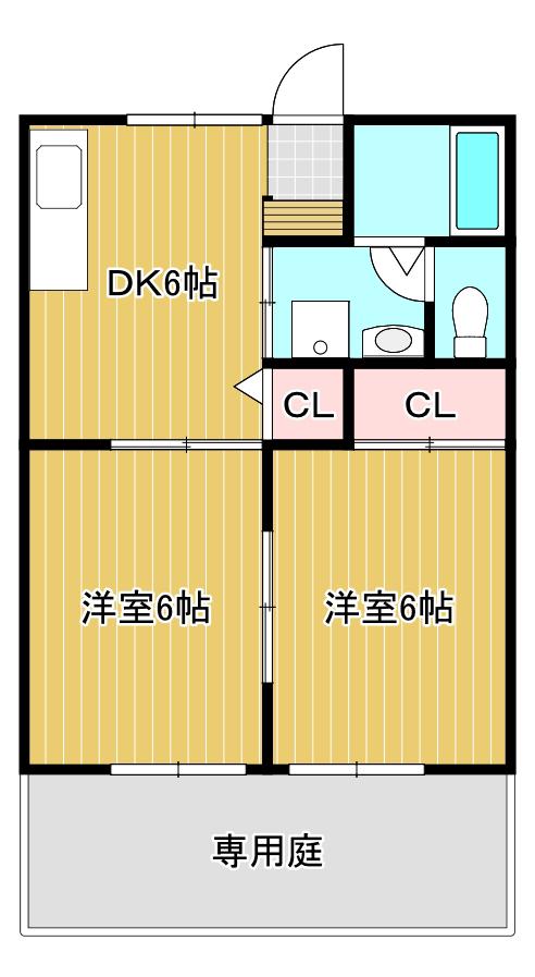 セジュール阿南(2DK/1階)の間取り写真