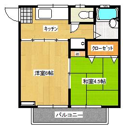 アリス深谷第1(2K/1階)の間取り写真