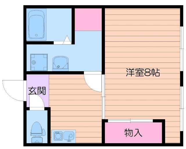 三和マンション(1K/4階)の間取り写真