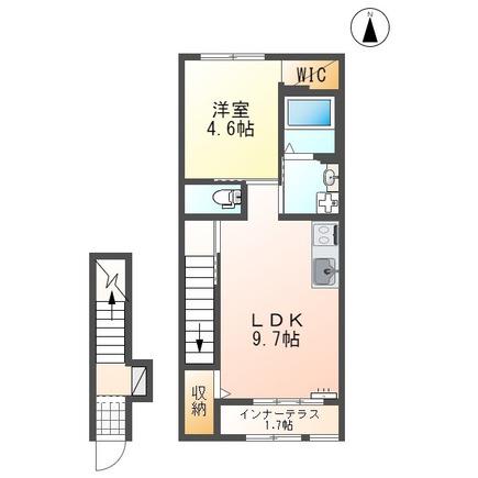 LA・FELICE(1LDK/2階)の間取り写真