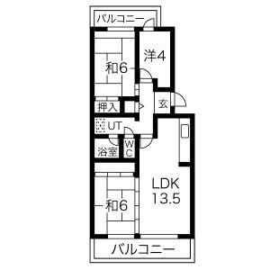 アーバンドエル藤が丘北(3LDK/3階)の間取り写真