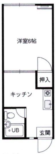 第一ハイムマスダ(1K/1階)の間取り写真