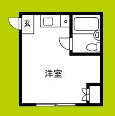 西原マンション(ワンルーム/2階)の間取り写真