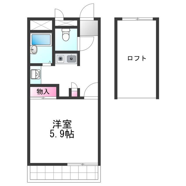 レオパレスふじ(1K/1階)の間取り写真