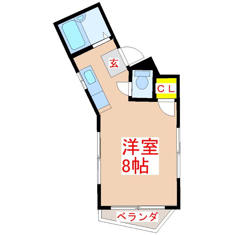 リバーサイド唐湊(ワンルーム/2階)の間取り写真