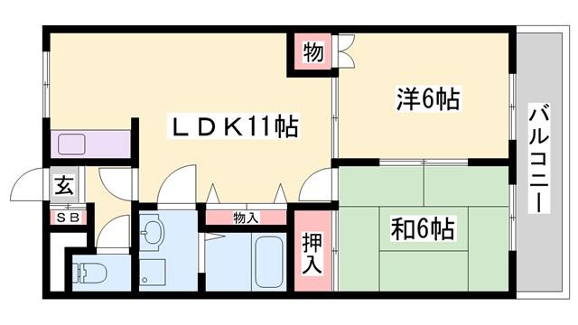 クオリティーハイム(2LDK/1階)の間取り写真