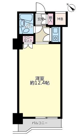 スクエア長者町(ワンルーム/9階)の間取り写真