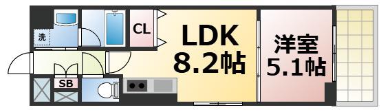 パインリッチ(1LDK/9階)の間取り写真