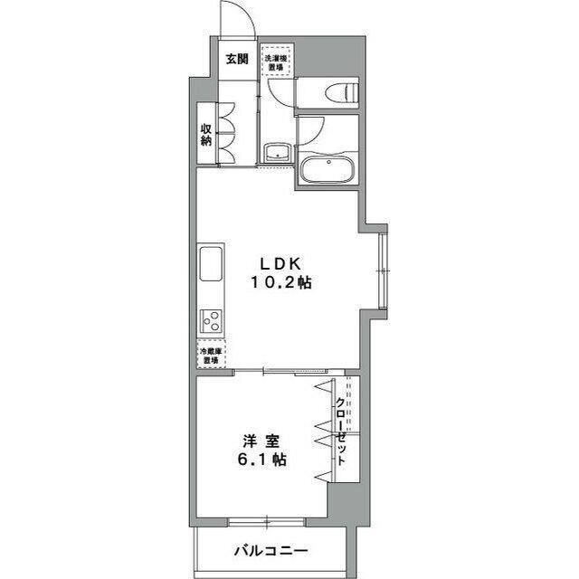 グランデュールII関内(1LDK/4階)の間取り写真