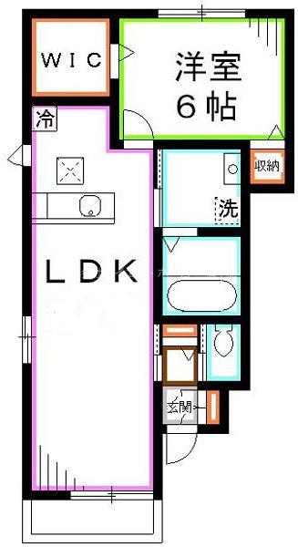 サニーフラット善福寺(1LDK/1階)の間取り写真