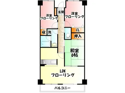 アネシスヒルズ(3LDK/1階)の間取り写真