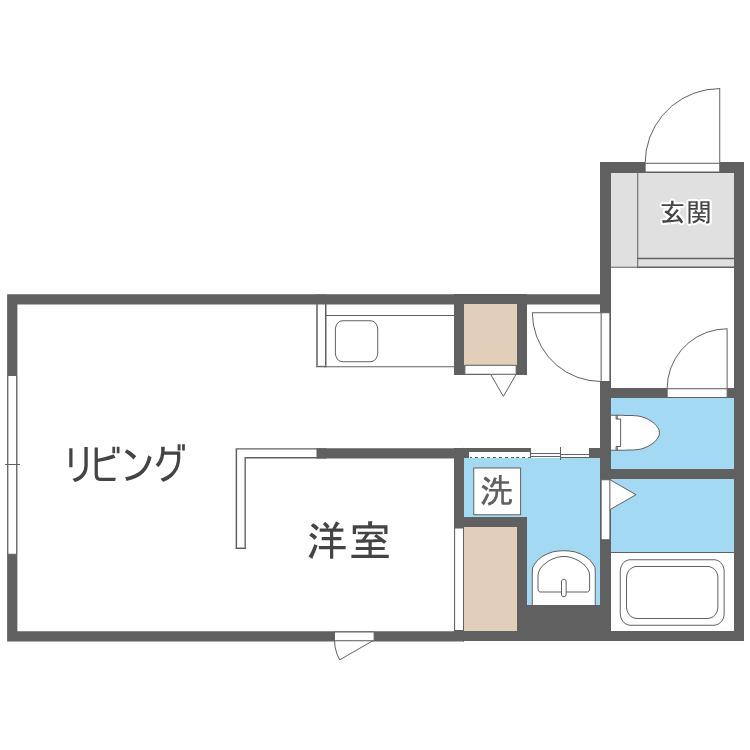 LOASIS(1DK/4階)の間取り写真