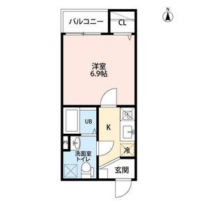 FIRST STEP 絆(1K/2階)の間取り写真