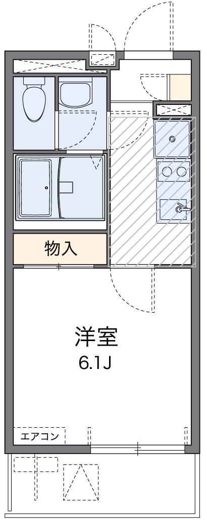 レオネクスシルクパレス(1K/2階)の間取り写真