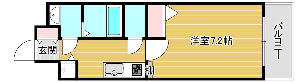 レジデンス靭公園(1K/3階)の間取り写真