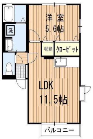 プロップルメゾンB(1LDK/2階)の間取り写真