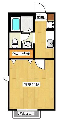 LA・MAISON SAKURAA棟(1K/2階)の間取り写真