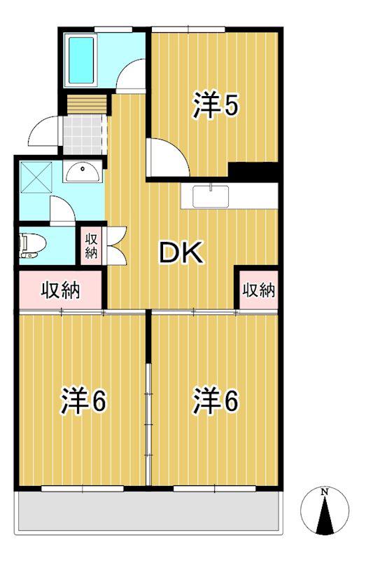 ハイツことぶき(3DK/5階)の間取り写真