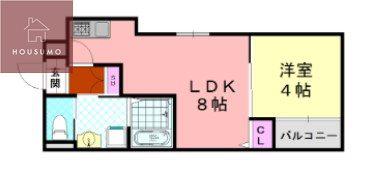 H-MAISON加美正覚寺(1LDK/2階)の間取り写真