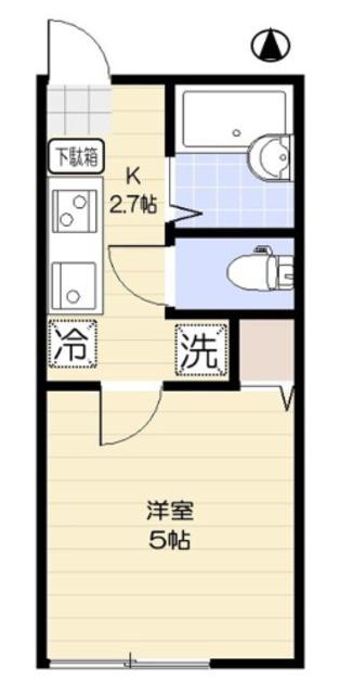 コーポK(1K/1階)の間取り写真