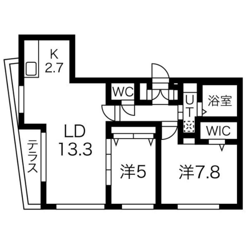 RECON 44(2LDK/1階)の間取り写真
