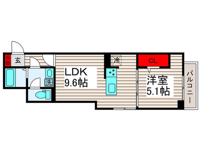 グラナーデ扇IC(1LDK/3階)の間取り写真