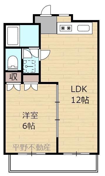 グレース櫛原(1LDK/3階)の間取り写真