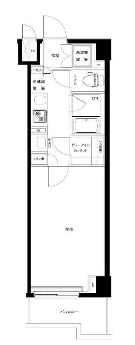 ルーブル大鳥居伍番館(1K/3階)の間取り写真