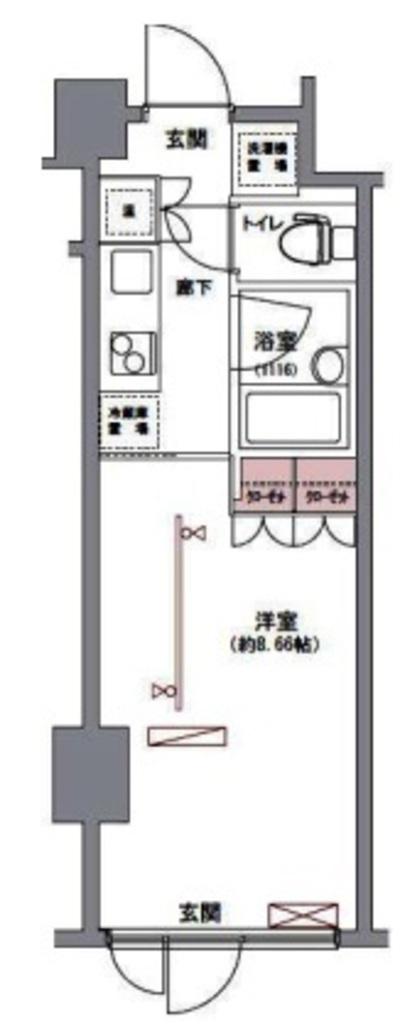 フィース神楽坂(1K/B1階)の間取り写真