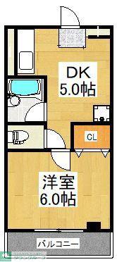 コーポタムラ(1DK/2階)の間取り写真