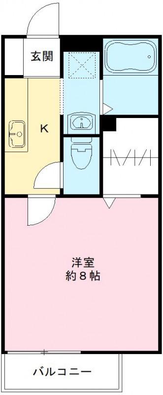 パークヒルズきぬの里(1K/1階)の間取り写真
