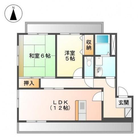 フォブールさなえ(2LDK/3階)の間取り写真