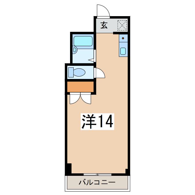 こがい日新ハイム(ワンルーム/3階)の間取り写真