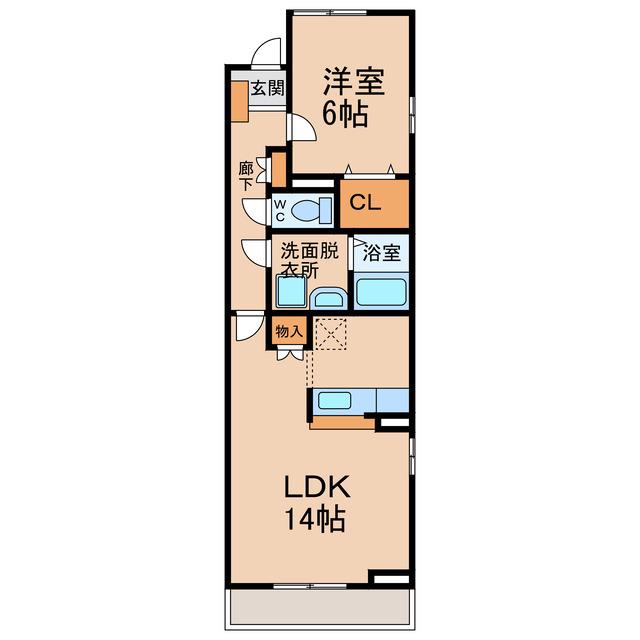 メゾン ド オーブI(1LDK/2階)の間取り写真