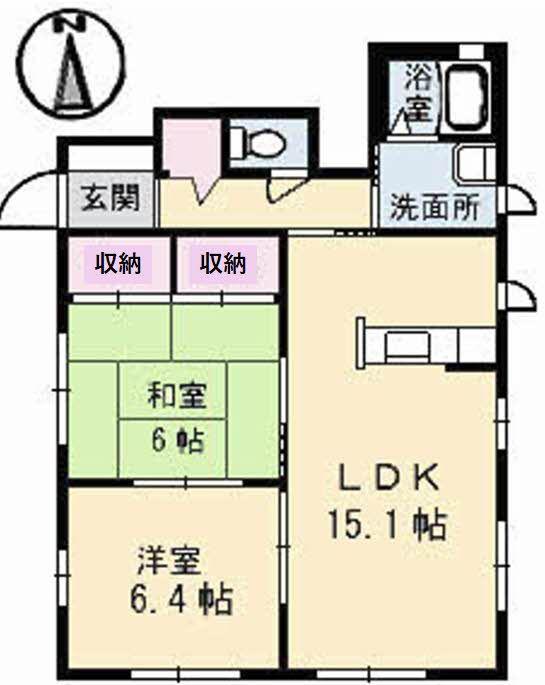 グリーンブランシェ(2LDK/1階)の間取り写真