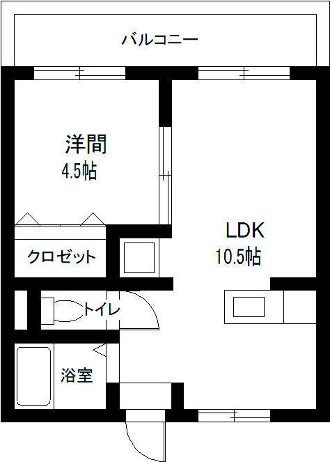 恒南コーポ(1LDK/3階)の間取り写真