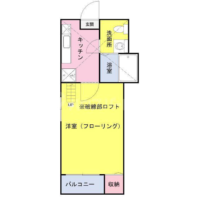 グローコートⅠ(1K/2階)の間取り写真