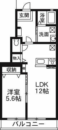 安堀ハイム(1LDK/1階)の間取り写真