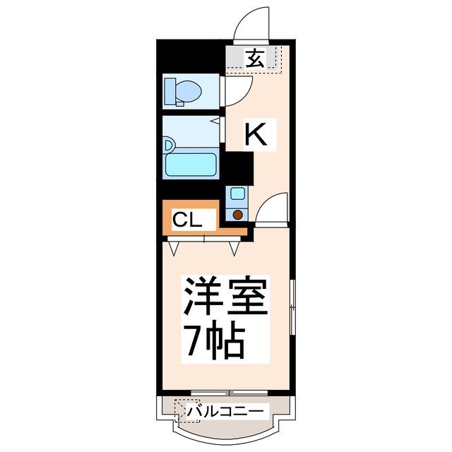 プロムナード京町台(1K/6階)の間取り写真